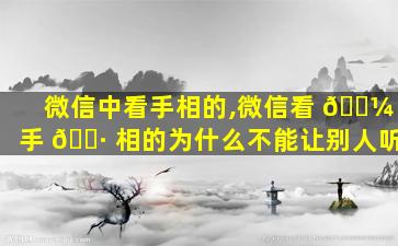 微信中看手相的,微信看 🌼 手 🌷 相的为什么不能让别人听